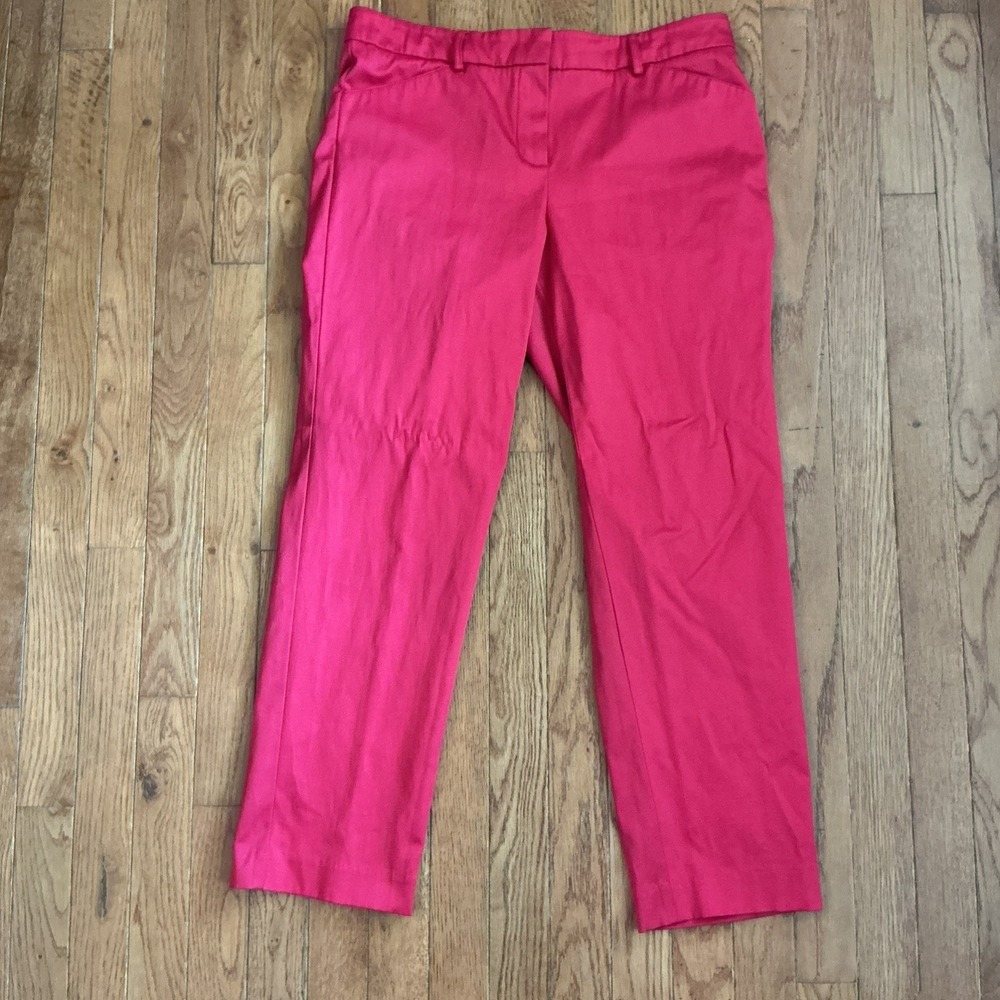ROZ &ALI Women's Red Capri Pull On Classic Fit Size 8 cotton polyester